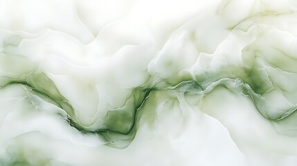 Leinwandbilder - Abstract green and white marble texture with fluid patterns, evoking tranquility and nature
