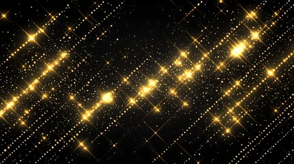 Poster - Sparkling golden light particles create a shimmering background with a festive, celebratory atmosphere