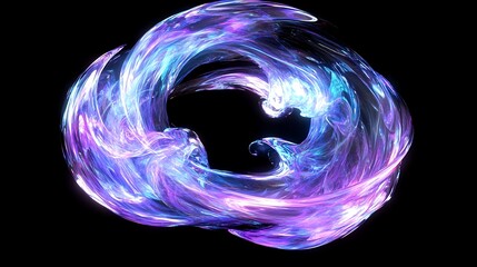 Aufkleber - Abstract swirling colorful light patterns creating a dynamic visual effect on a black background