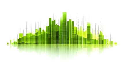 Poster - Abstract green soundwave graphic representing audio frequencies with a smooth gradient background