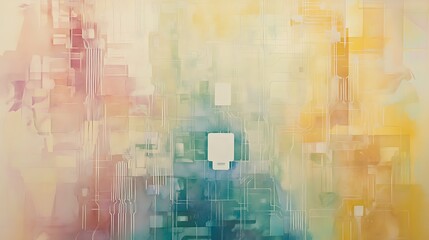 Aufkleber - Abstract digital artwork featuring vibrant colors and geometric shapes, creating a sense of depth and movement
