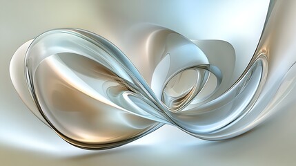 Aufkleber - Abstract fluid shapes intertwining in soft pastel colors, creating a serene and modern aesthetic