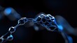 © MAKASIHMAS SIDNEY - Abstract digital illustration of intricate, fluid molecular structures.  Deep blue, interconnected forms against a black background