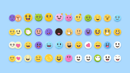 Poster - Complete Set of WhatsApp Emoticons October 2023 - Comprehensive Collection of Colorful Emoji Faces and Expressions for Digital Communication
