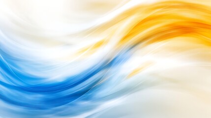 Aufkleber - Abstract flowing waves of blue and orange colors blending seamlessly in a serene background