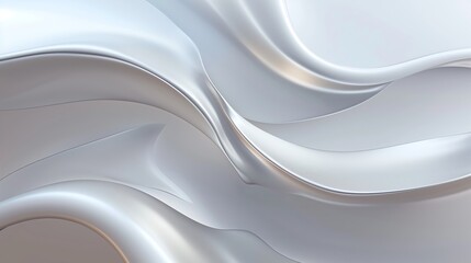 Poster - A minimal smooth 3D abstract background with organic shapes and fluid motion, clean white and light gray tones blending with gentle shadows, a modern and elegant composition