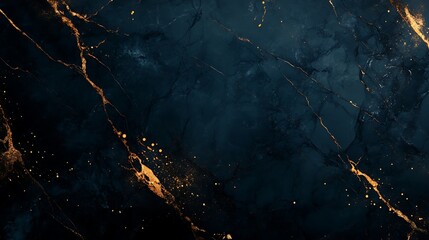 Poster - Elegant dark marble texture with golden veins and speckles, ideal for backgrounds and designs