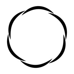 Poster - Curved abstract swirl forming circle frame, minimalist black vector element