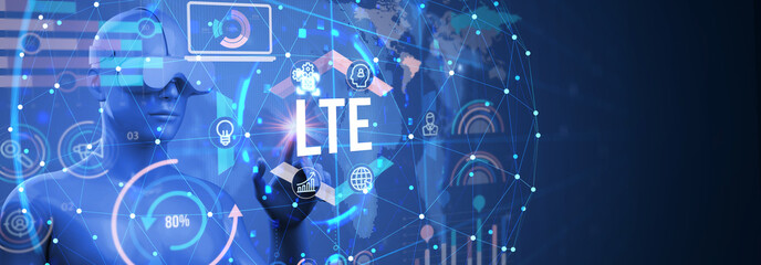 Business, Technology, Internet and network concept. LTE abbreviation, modern technology concept. 3d illustration