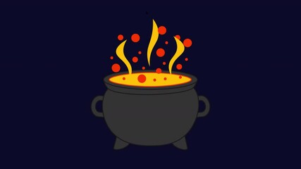 Poster - Animated potion cauldron icon with glitch effect. Alpha channel