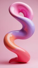 Fototapete - Abstract 3d rendering, twisted shape, modern illustration, background design