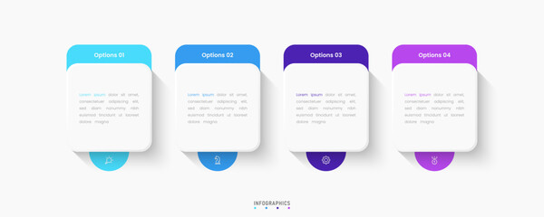 Wall Mural - vector infographic label design template with icons and 4 options or steps. can be used for process 