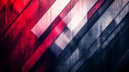 Aufkleber - Abstract geometric pattern featuring vibrant red and blue diagonal lines on a textured background