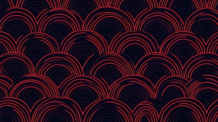 Poster - Abstract pattern of red and black waves creating a dynamic visual texture for backgrounds