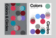 © KKK - Colorful circle pattern dot poster design cover printing diagonal line pattern halftone banner layout abstract circles background circle shapes template