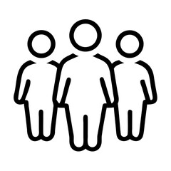Poster - High-Quality 3 People Standing Outline Vector Isolated on Transparent Background