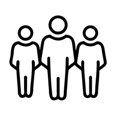 Poster - 3 People Standup Vector line art isolated on transparent background