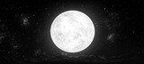 Glowing moon satellite on dark space. Science galaxy astronomy. Generative AI technology.	
