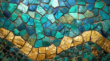 Poster - art piece featuring vibrant colors like turquoise, emerald, and gold, arranged in an artistic design that draws attention and adds character.