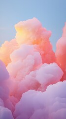 Poster - Abstract dreamy pink and purple clouds in pastel colors against a soft blue sky, art concept.