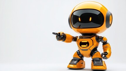 Poster - Cute orange robot pointing.
