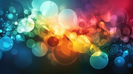 Fototapete - array of bright colors, contrasting with dynamic shapes that give an impression of depth and motion.
