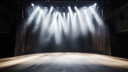 Poster - bright spotlights on the stage floor, creating a stunning contrast between light and shadow that adds depth and excitement to the room
