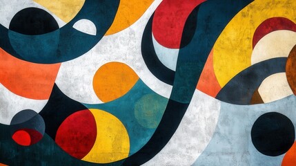 Fototapete - bold colors and dynamic shapes that create a sense of movement and excitement throughout the composition.
