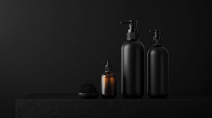 Aufkleber - polished solid black background offers a clean, focused setting for product displays, highlighting the product in a professional and stylish way for advertising.