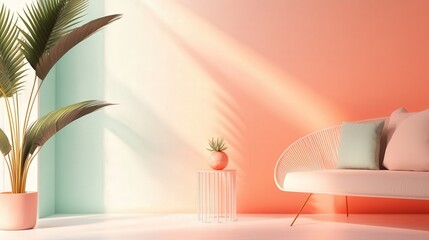 Poster - clean and simple gradient design with a smooth transition from cool mint to warm peach, offering a balanced and inviting atmosphere.
