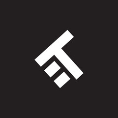 Poster - Company logo MT design vector icon template with negative space.
