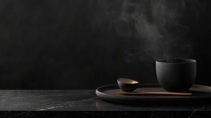 Aufkleber - solid black background, offering a sharp, uncluttered environment for product photography, ideal for advertising and display.