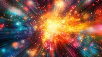 Poster - colorful and energetic modern abstract background with bright, radiant colors and dynamic shapes, offering a visually captivating experience