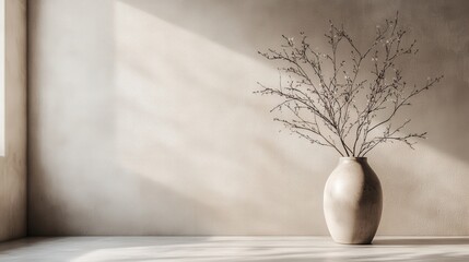 Poster - vase of delicate branches, offering an elegant touch of nature that balances the modern aesthetic of the space