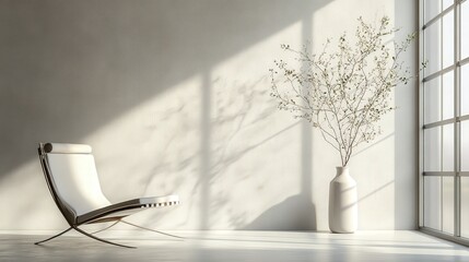 Poster - vase of delicate branches, offering an elegant touch of nature that balances the modern aesthetic of the space