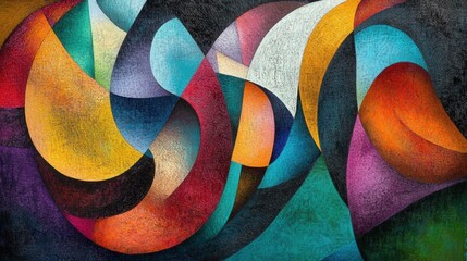 Poster - contemporary abstract background with vibrant colors and dynamic, organic shapes that create a lively and stimulating visual experience.