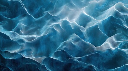 Aufkleber - yet striking abstract background of cool blue tones, enriched with gently flowing motion blur, establishes a refreshingly innovative and tech-driven vibe.