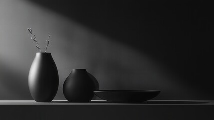 Aufkleber - yet effective solid black background in a studio provides the perfect setting for displaying products in advertisements, drawing attention to details.