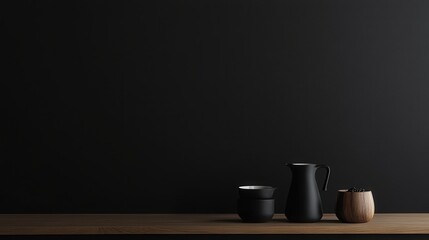 Aufkleber - yet effective solid black background in a studio provides the perfect setting for displaying products in advertisements, drawing attention to details.
