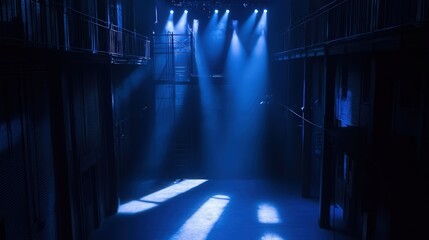 Poster - spotlights illuminate the stage floor, casting shadows and highlighting every corner, transforming the space into a mesmerizing visual spectacle.