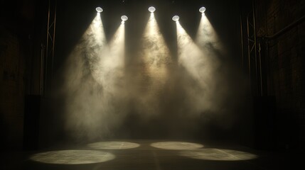 Poster - spotlights illuminate the stage floor, casting shadows and highlighting every corner, transforming the space into a mesmerizing visual spectacle.