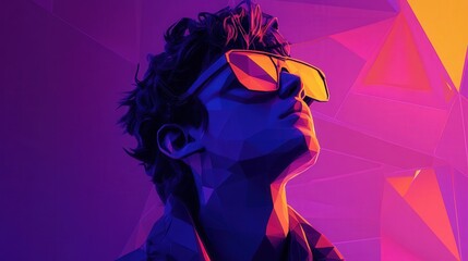 Poster - poly design delivers an advanced 3d technology aesthetic with sharp, intricately detailed geometric 