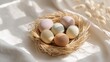 © pornsawan - Happy Easter day with Colorful Easter eggs,Spring holiday,Happy easter eggs,festive clip art,Happy Easter greeting card, poster, banner template,april festive concept.