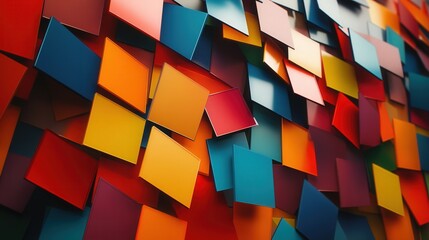 Poster - square pattern background in multiple colors, creating an engaging atmosphere for corporate presentations, festivals, or institutional events.