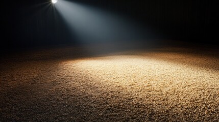 Poster - Spotlight illuminating a textured, dark brown surface, creating a dramatic, moody atmosphere.