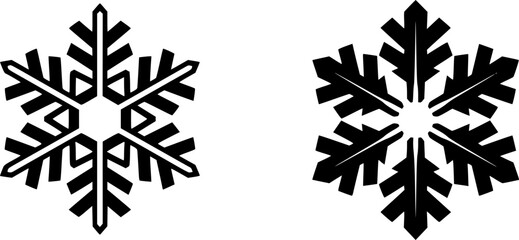 Poster - Outline Filled Vector Sign ofvs - snowflake vector icon . isolated transparent . outline and filled version 