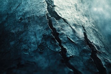 Leinwandbilder - Deep teal, textured surface with prominent cracks, resembling aged wood or stone.