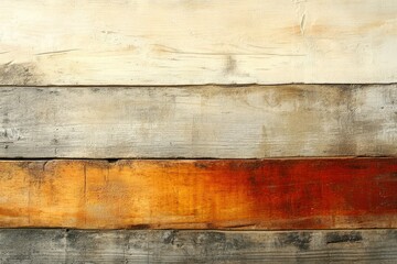 Poster - Multicolored wooden planks with varying textures and tones, showing rustic charm.
