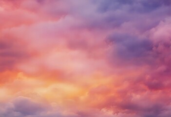 Wall Mural - background orange purple rainbow colors colorful watercolor puffy abstract pink clouds sky yellow br