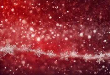 Wall Mural - background glittering snowflakes banner merry lights xmas christmas red new white snow holiday bokeh
